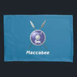 Maccabee Shield And Spears Pillowcase<br><div class="desc">A depiction of a Maccabee's shield and two spears. The shield is adorned by a lion and text reading "Yisrael" (Israel) in the Paleo-Hebrew alphabet. English text "Maccabee" also appears. The Maccabees were Jewish rebels who freed Judea from the yoke of the Seleucid Empire. Chanukkah is not just a mid-winter...</div>