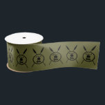 Maccabee Shield And Spears Satin Ribbon<br><div class="desc">A black military "subdued" style depiction of a Maccabee's shield and two spears. The shield is adorned by a lion and text reading "Yisrael" (Israel) in the Paleo-Hebrew alphabet. The Maccabees were Jewish rebels who freed Judea from the yoke of the Seleucid Empire. Chanukkah is not just a mid-winter festival...</div>