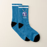 Maccabee Shield And Spears Socks<br><div class="desc">A depiction of a Maccabee's shield and two spears. The shield is adorned by a lion and text reading "Yisrael" (Israel) in the Paleo-Hebrew alphabet. Modern Hebrew text reading "Maccabee" also appears. The Maccabees were Jewish rebels who freed Judea from the yoke of the Seleucid Empire. Chanukkah is not just...</div>