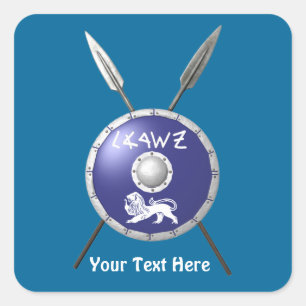 Maccabee Shield And Spears Square Sticker