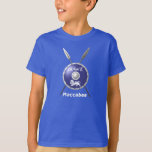 Maccabee Shield And Spears T-Shirt<br><div class="desc">A depiction of a Maccabee's shield and two spears. The shield is adorned by a lion and text reading "Yisrael" (Israel) in the Paleo-Hebrew alphabet. "Maccabee" also appears in English. The Maccabees were Jewish rebels who freed Judea from the yoke of the Seleucid Empire. Chanukkah is not just a mid-winter...</div>