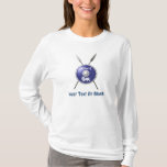 Maccabee Shield And Spears T-Shirt<br><div class="desc">A depiction of a Maccabee's shield and two spears. The shield is adorned by a lion and text reading "Yisrael" (Israel) in the Paleo-Hebrew alphabet. Add your own text. The Maccabees were Jewish rebels who freed Judea from the yoke of the Seleucid Empire. Chanukkah is not just a mid-winter festival...</div>