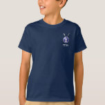 Maccabee Shield And Spears T-Shirt<br><div class="desc">A depiction of a Maccabee's shield and two spears. The shield is adorned by a lion and text reading "Yisrael" (Israel) in the Paleo-Hebrew alphabet. "Maccabee" also appears in modern Hebrew. The Maccabees were Jewish rebels who freed Judea from the yoke of the Seleucid Empire. Chanukkah is not just a...</div>