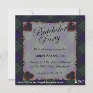 Maccallum Scottish clan tartan - Plaid Invitation