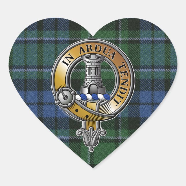 MacCallum Tartan & Badge Heart Sticker (Front)