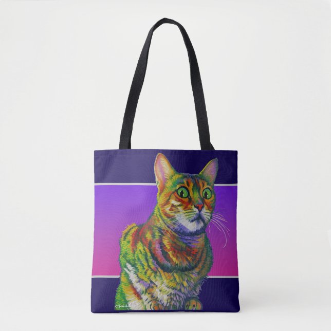 Macchi Kitty Looking at you in Disbelief Tote Bag (Front)