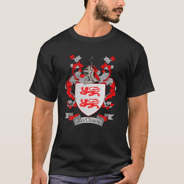 Macclancy Coat Of Arms | Macclancy Surname Family T-Shirt (Front)