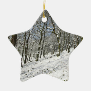 Macclesfield Forest Winter Card Canvas Print Ceram Ceramic Tree Decoration