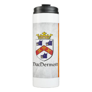 MacDermott Family Crest on Irish Flag   Thermal Tumbler
