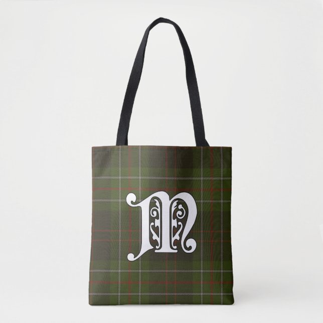 MacDiarmid Clan Tartan Monogram Tote Bag (Front)