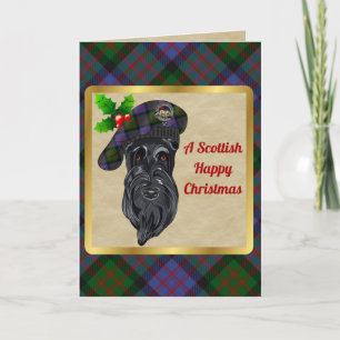 MacDonald Badge & Tartan Personalised Christmas Card