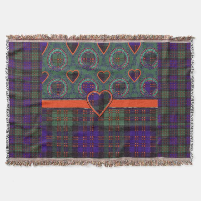 Macdonald Clan Plaid Scottish tartan Throw Blanket (Front)