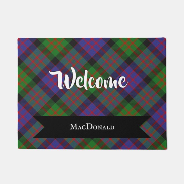MacDonald Clan Scottish Tartan Plaid Pattern Doormat (Front)