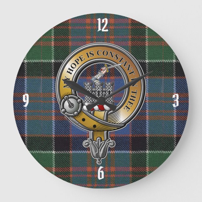 MacDonald Clanranald Tartan & Badge Large Clock (Front)