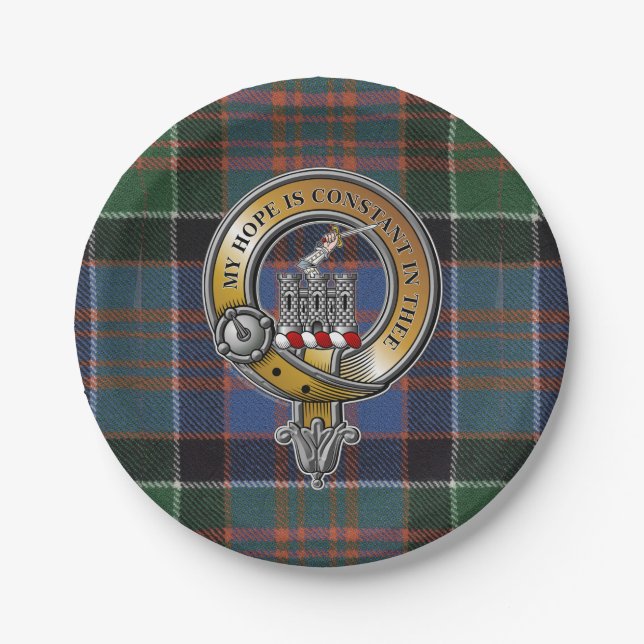MacDonald Clanranald Tartan & Badge Paper Plate (Front)