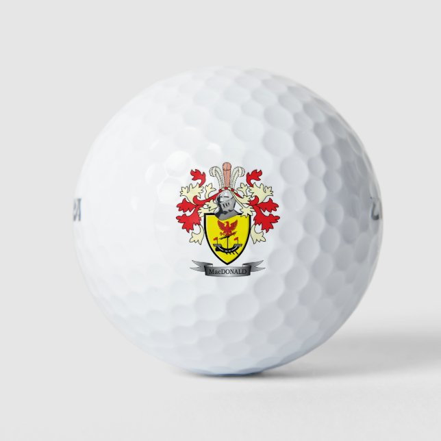 MacDonald Family Crest Coat of Arms Golf Balls (Front)