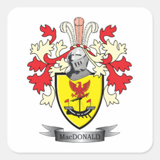 MacDonald Family Crest Coat of Arms Square Sticker