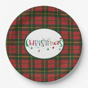  MacDonald Kingsburgh Scottish Tartan  Christmas Paper Plate
