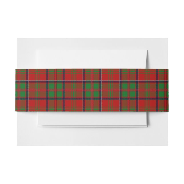 MacDonald Of Glencoe Scottish Tartan Belly Band Invitation Belly Band (Front Example)