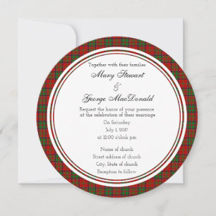 MacDonald Of Glencoe Scottish Wedding Round Invita Invitation