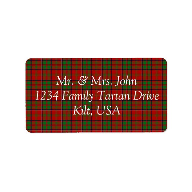 MacDonald Of Glencoe Tartan Label (Front)