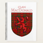 MacDonald of Glencoe Tartan Scottish Plaid Planner<br><div class="desc">MacDonald Scottish tartan plaid pattern design for the MacDonald Clan Family underneath the red Lion Rampant Shield of Scotland.</div>