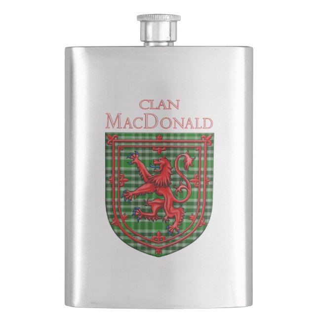 MacDonald of the Isles Ancient Tartan Hip Flask (Front)