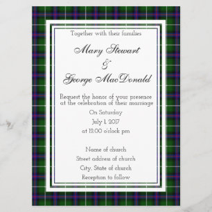 MacDonald Of The Isles Scottish Wedding Invitation