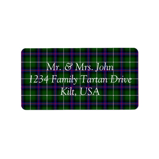 MacDonald Of The Isles Tartan Label (Front)