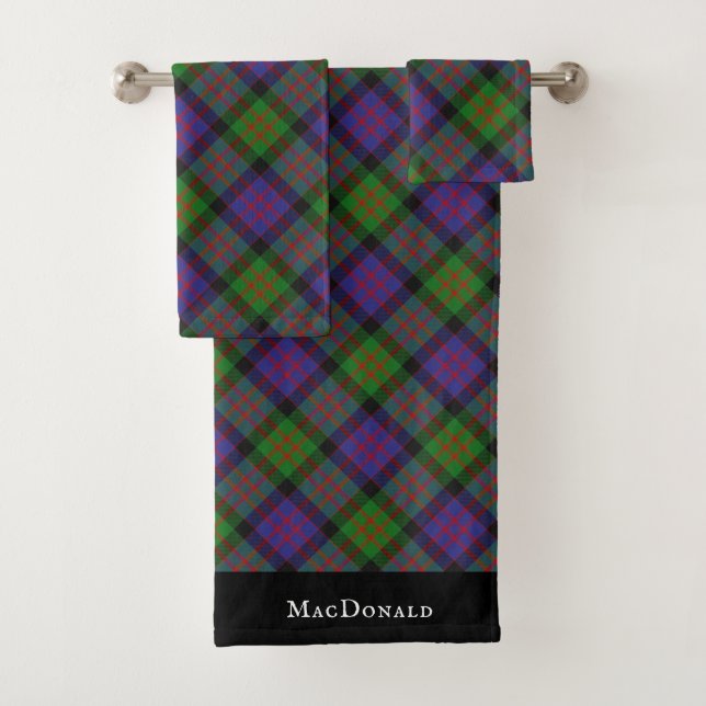MacDonald Scottish Clan Tartan Plaid Pattern Bath Towel Set (Insitu)