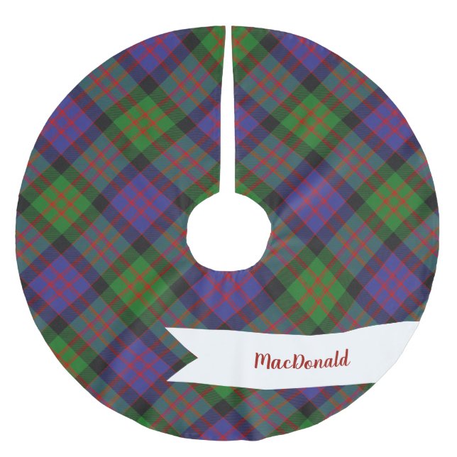 MacDonald Scottish Clan Tartan Plaid Pattern Brushed Polyester Tree Skirt (Front)
