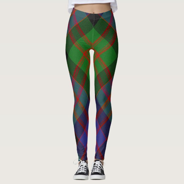 MacDonald Scottish Clan Tartan Plaid Pattern Leggings (Front)