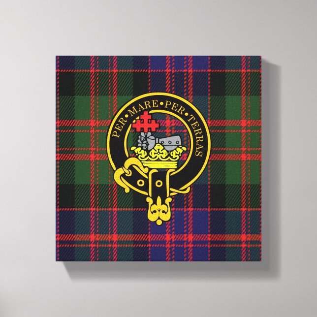 Macdonald Scottish Crest and Tartan Canvas print (Front)