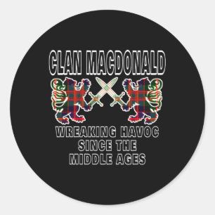 Macdonald Scottish Tan Scotland Family Clan Name Classic Round Sticker