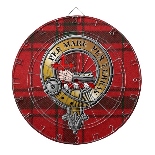 MacDonald Sleet Tartan & Badge Dartboard (Front)