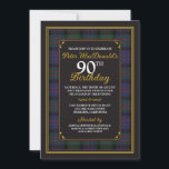 MacDonald Tartan 90th Birthday Invitation<br><div class="desc">MacDonald Scottish tartan 90th birthday invitation. This tartan is the for the MacDonald or McDonald Scottish clan. If you're a MacDonald or McDonald, honour your Scottish heritage with a Scottish clan tartan birthday invitation. Change the wording to any year. It's very versatile. All the fonts can change as well in...</div>