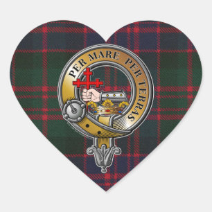 MacDonald Tartan & Badge Heart Sticker