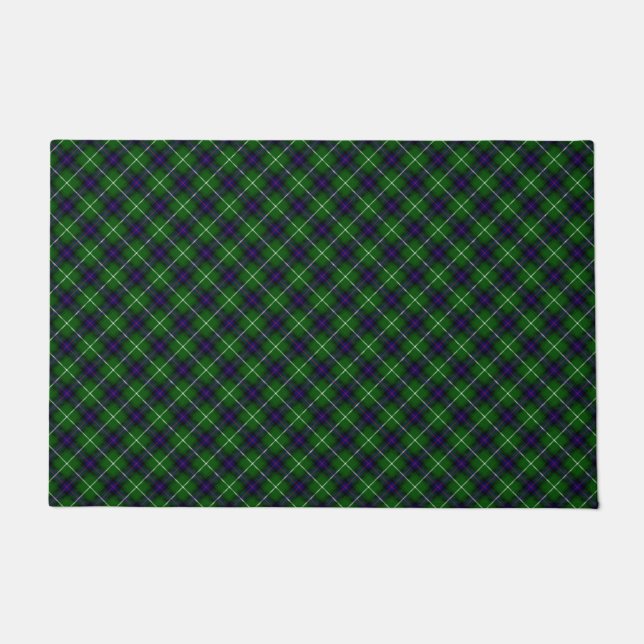 MacDonald tartan green blue plaid Doormat (Front)