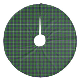 MacDonald tartan green blue plaid Fleece Tree Skirt
