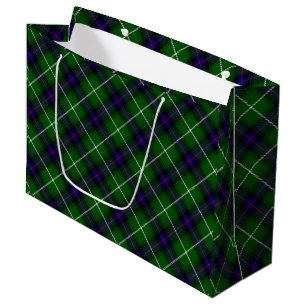MacDonald tartan green blue plaid Large Gift Bag