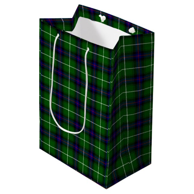 MacDonald tartan green blue plaid Medium Gift Bag (Front Angled)