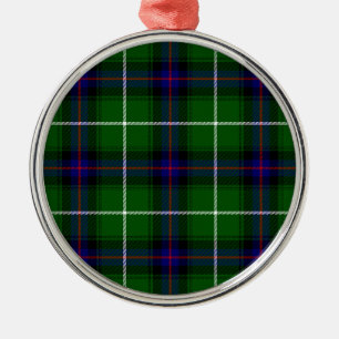 MacDonald tartan green blue plaid Metal Tree Decoration
