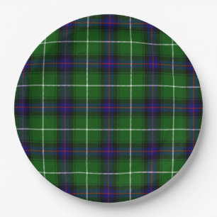 MacDonald tartan green blue plaid Paper Plate