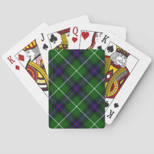 MacDonald tartan green blue plaid Playing Cards