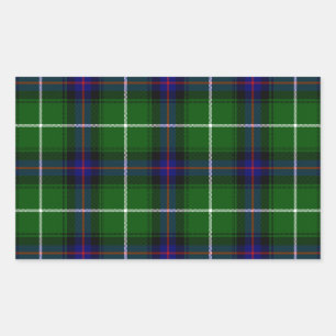 MacDonald tartan green blue plaid Rectangular Sticker