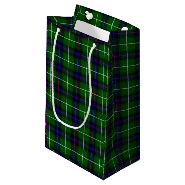 MacDonald tartan green blue plaid Small Gift Bag (Front Angled)