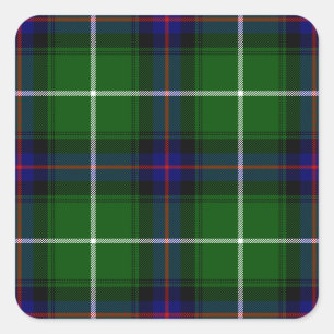 MacDonald tartan green blue plaid Square Sticker