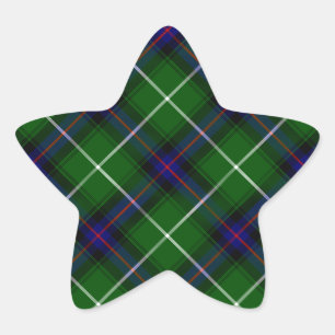 MacDonald tartan green blue plaid Star Sticker