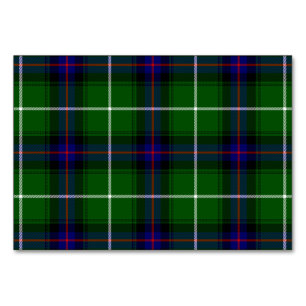 MacDonald tartan green blue plaid Table Number