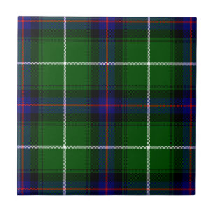 MacDonald tartan green blue plaid Tile